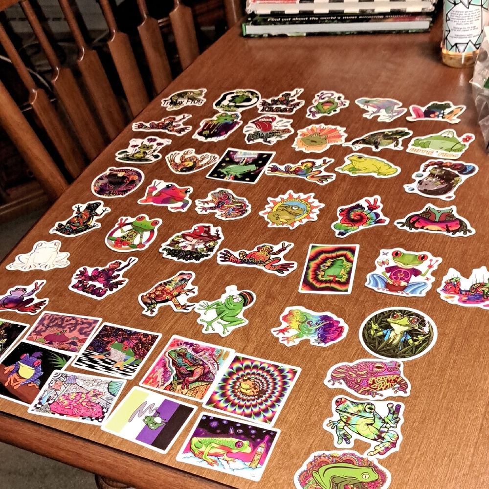 Colorful Frog Sticker Set 50 Ct